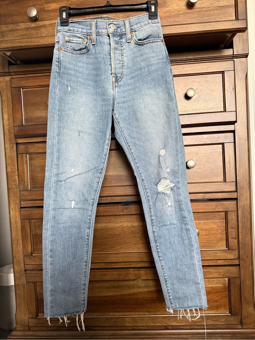 Levi's Light Blue Distressed High-Rise Jeans